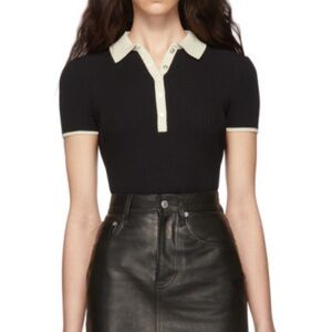 Rag & Bone Black and Cream Button Down Shirt